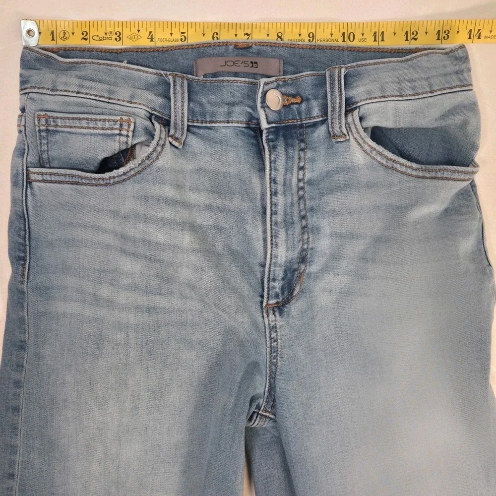Joes Jeans Womens High Rise Wide Leg Megan Jeans 27×33 Distressed Light Washed